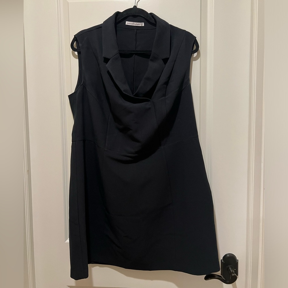 Abercrombie & Fitch Black Blazer Collar V neck Dress Officewear Professional